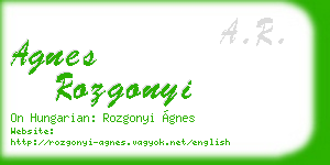 agnes rozgonyi business card